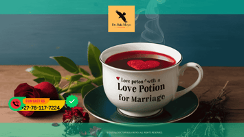 A cup filled with a love potion for marriage.