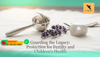 A gentle, high-key image of a silver baby rattle resting next to a sprig of fresh lavender and a piece of Moonstone on a white linen cloth. In the background, a soft, warm glow like a sunrise.
