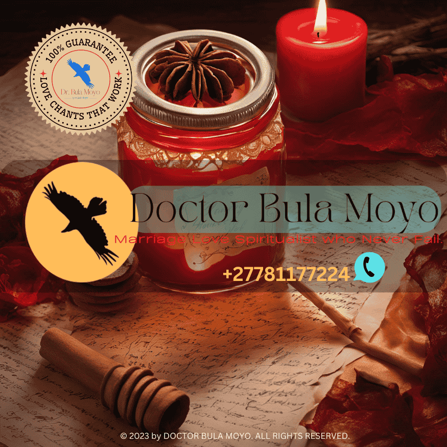 A honey jar love spell setup with cinnamon, paper, and a red candle