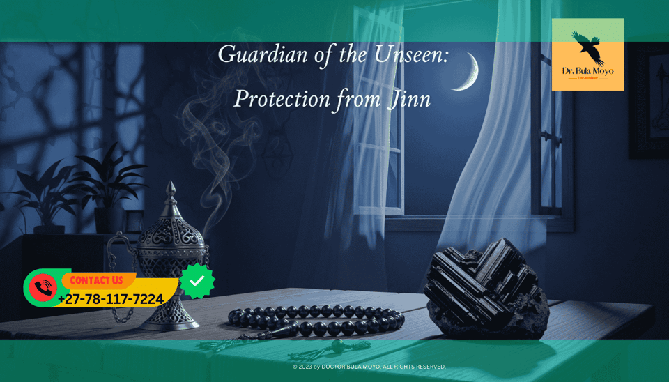 A serene, dimly lit room with an open window showing a crescent moon; on a wooden table sits a traditional censer (Mabkhara) with rising smoke, a string of prayer beads (Misbaha), and a piece of p