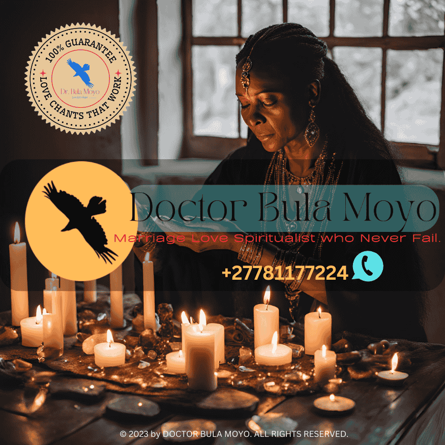 A spiritual healer performing a love spell removal ritual with candles and crystals. (1)