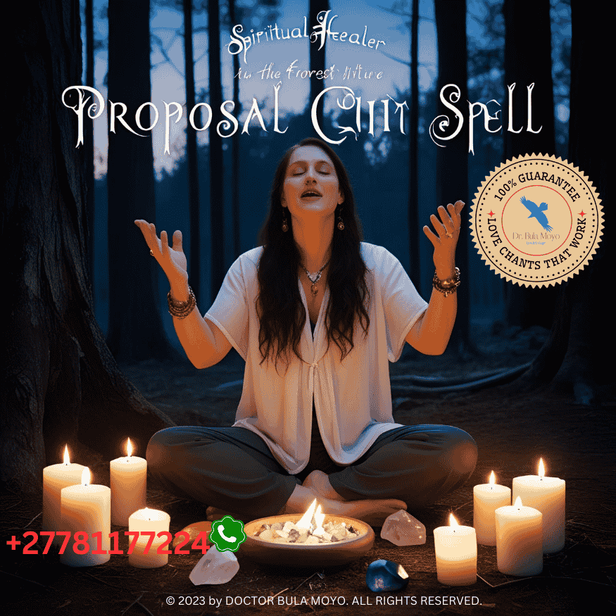 A spiritual healer performing a proposal spell ritual.