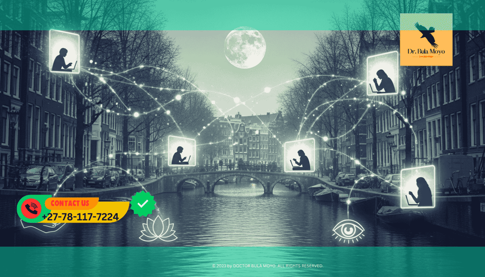 Amsterdam Canals with a spiritual overlay Online psychic readings and spiritual healing for clients in Amsterdam, Netherlands.