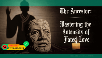 An ancient, weathered stone mask resting on a bed of dark purple velvet. Behind it, a faint shadow of a tall figure in traditional robes. A single candle flickers, casting long, dramatic shadows.