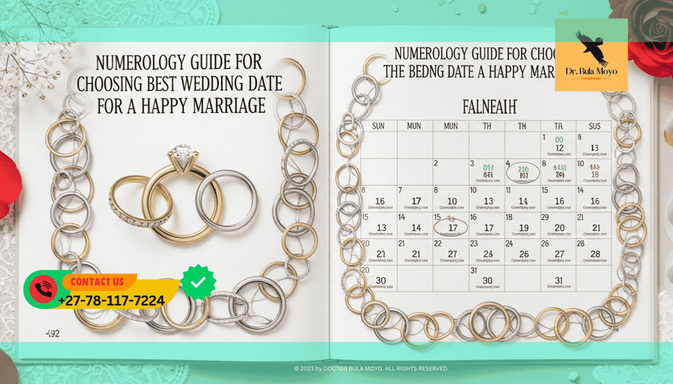 Calendar with rings Numerology guide for choosing the best wedding date for a happy marriage.