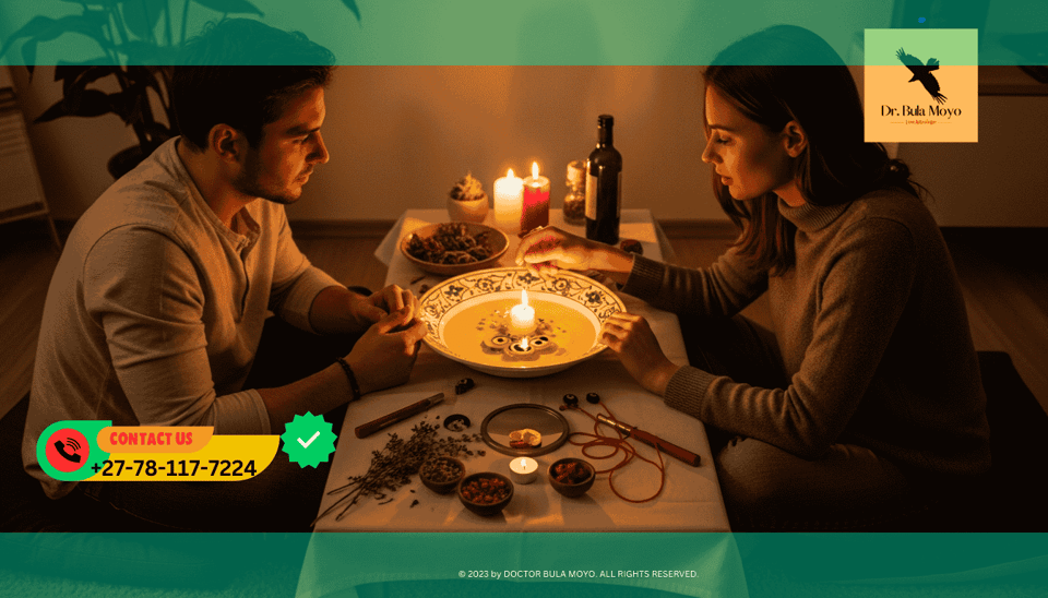 Couple performing ritual to remove the Evil Eye from their relationship (1)