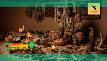 Doctor Bula Moyo preparing spirit animal ritual oils for passion and sensual awakening.