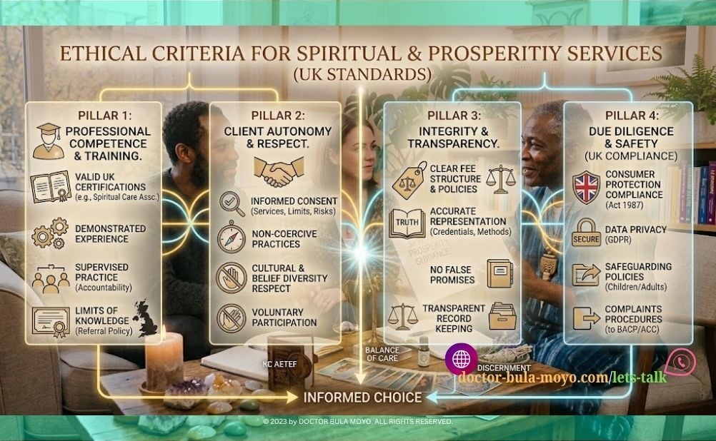 Ethical criteria for choosing spiritual relationship and prosperity services in the United Kingdom
