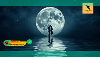 Full Moon over water and silhouette of a couple love rituals and manifestation spells for [Current Month] (3)