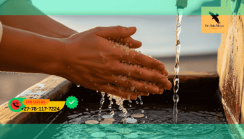 Hand washing ritual with sea salt to remove bad luck and attract money