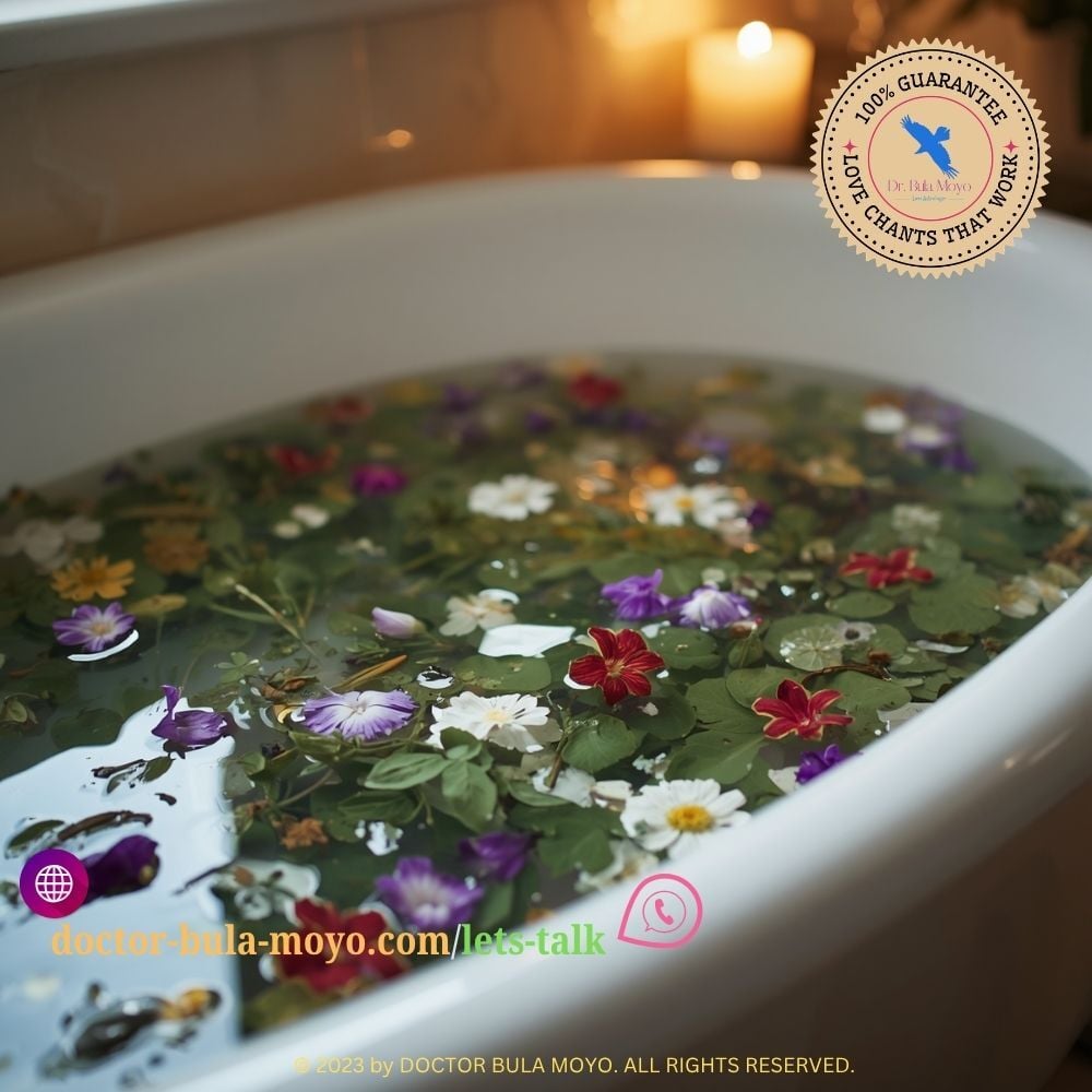 Herbal bath prepared for aura cleansing. Source Anima Mundi Herbals