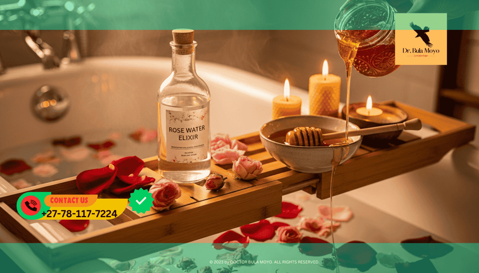 Honey and rose water bath ritual for attracting love and sensuality.