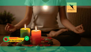 Person meditating with green and pink candles symbolizing heart chakra healing for love and financial balance.