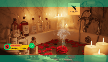 Romantic candlelit love bath with rose petals, honey, and sacred oils for passion and connection.