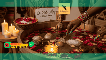 Rose petals and sea salt in a spiritual bath used for love and abundance cleansing by Doctor Bula Moyo.
