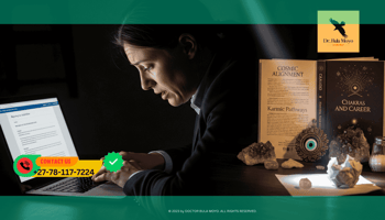 Stressed person in a suit looking at a rejection email Spiritual reasons for failing job interviews and having bad luck in career.