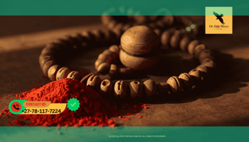 Traditional beads and red ochre used during Sangoma initiation training (Thwasa)