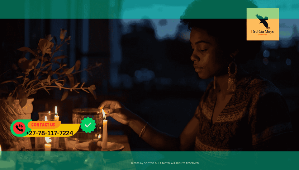 Woman lighting a candle at dusk in prayer – how ancestors help in curse breaking ancestral altar candles and offerings (1)