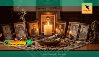 a serene ancestral altar adorned with various items symbolizing spirituality and connection to lineage.