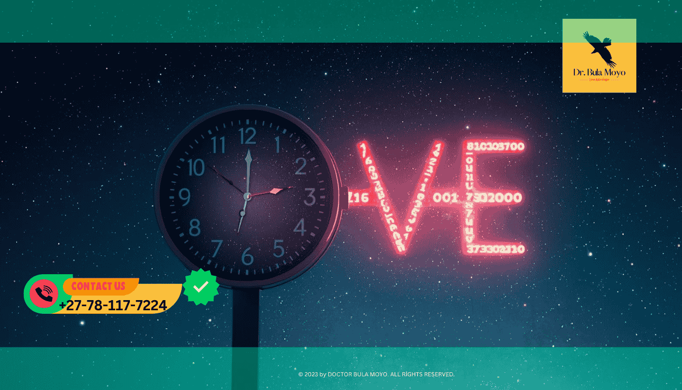 A “sign from the universe” showing a repeating number on a clock next to a love symbol (1)