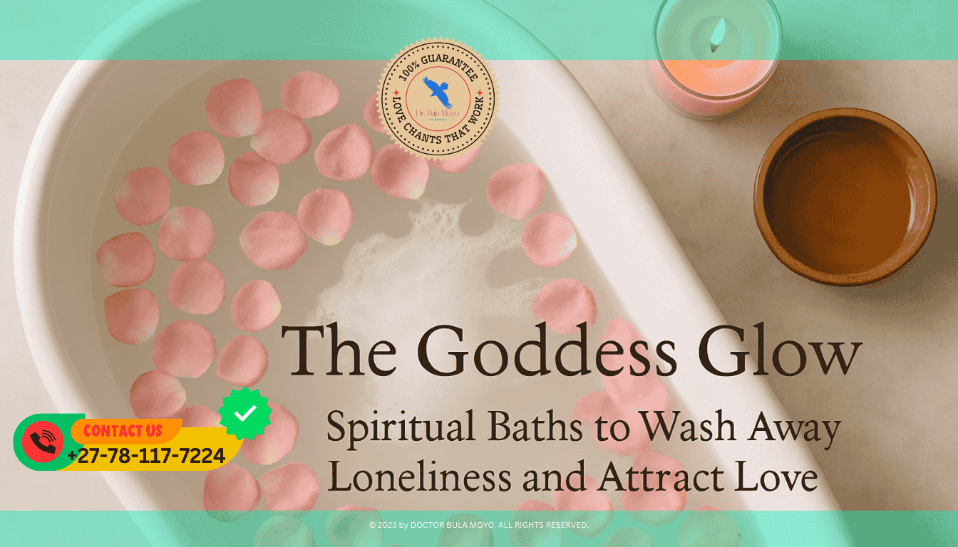 A birds-eye view of a white ceramic bathtub filled with warm water, floating pink rose petals, and a splash of milk. Next to the tub, a pink candle burns and a bowl.