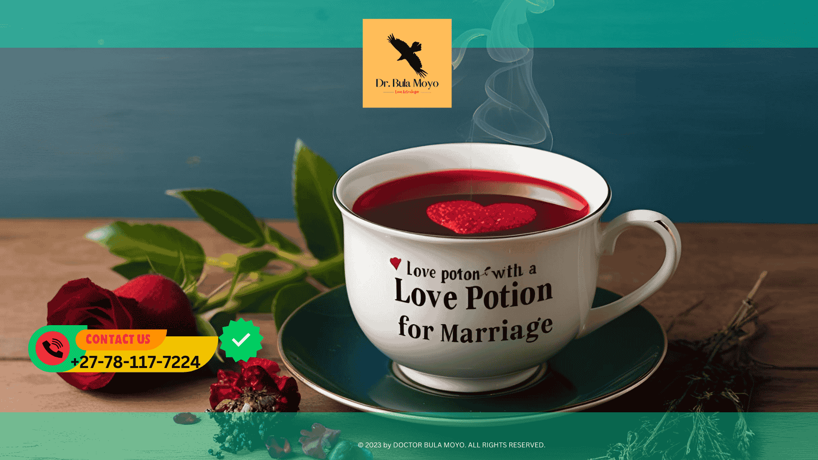 A cup filled with a love potion for marriage.