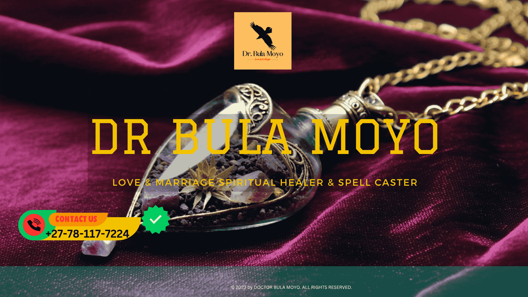 A handcrafted love potion necklace filled with herbs and crystals lying on a velvet cloth.