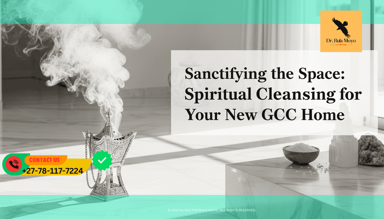 A high-end, sun-drenched minimalist villa interior with white marble floors. In the center of the room, a beautiful silver Mabkhara (incense burner) releases thick white smoke of Frankincense.