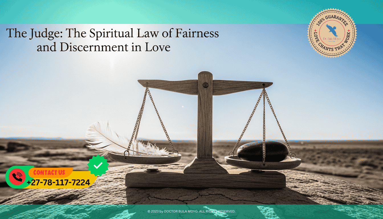 A pair of wooden scales balanced on a flat, sun-baked rock. On one side of the scale is a white feather, on the other, a smooth black river stone.