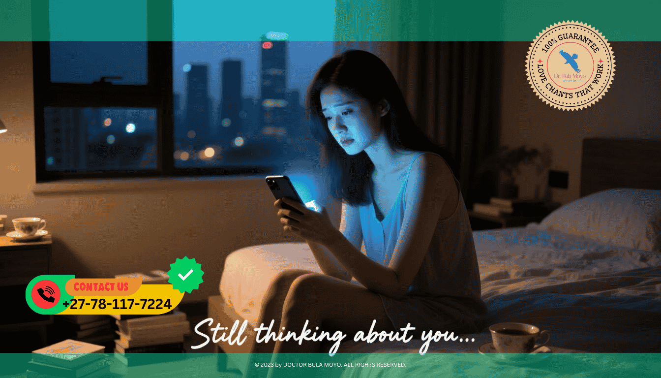 A person checking their phone thinking about an ex; social media viewing; late-night reflection; emotional confusion. (1)