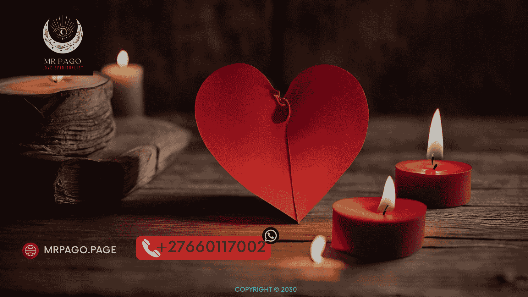 A red paper heart next to a burning candle for a home love spell ritual. (3)