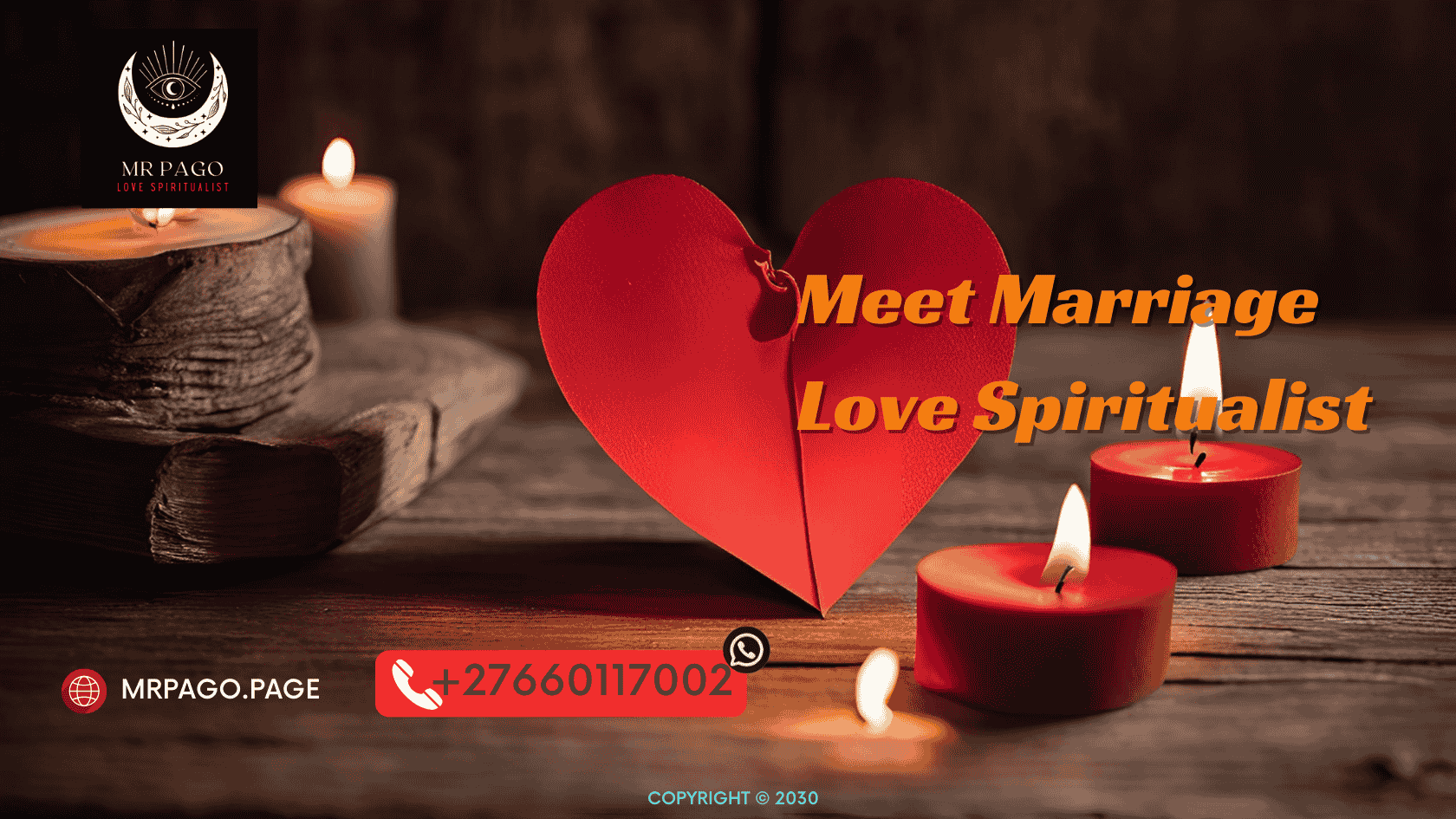 A red paper heart next to a burning candle for a home love spell ritual.