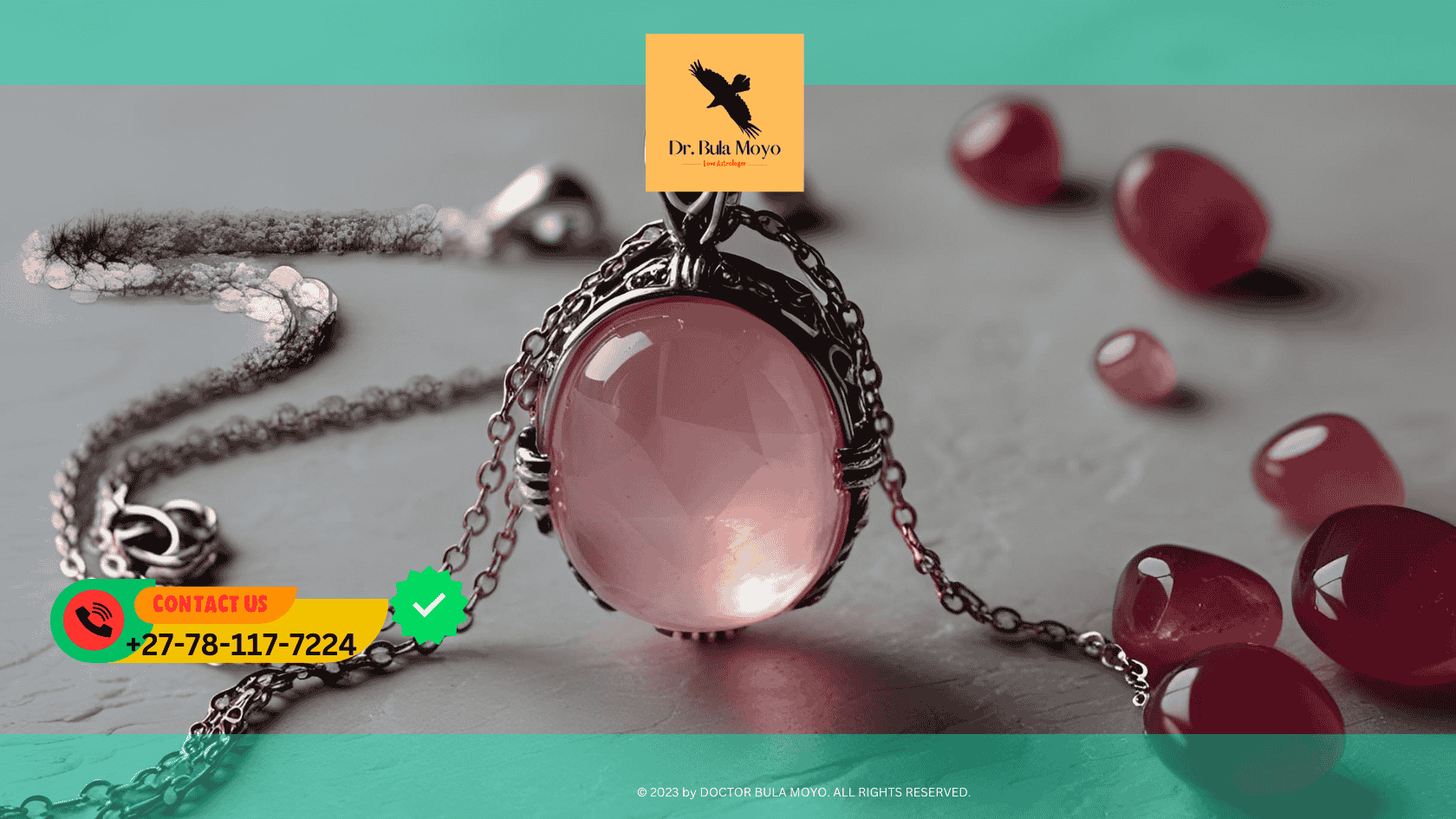 A rose quartz pendant glowing under the full moon for love attraction.