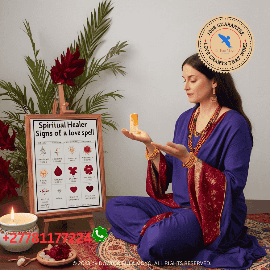A spiritual healer interpreting signs of a love spell. (1)
