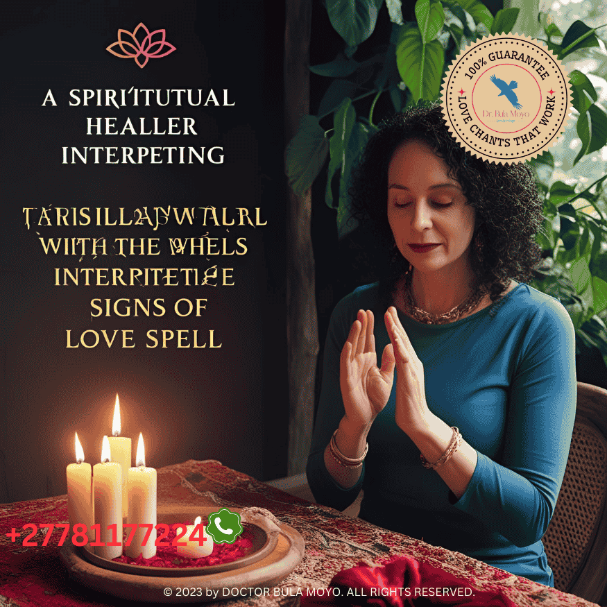 A spiritual healer interpreting signs of a love spell.