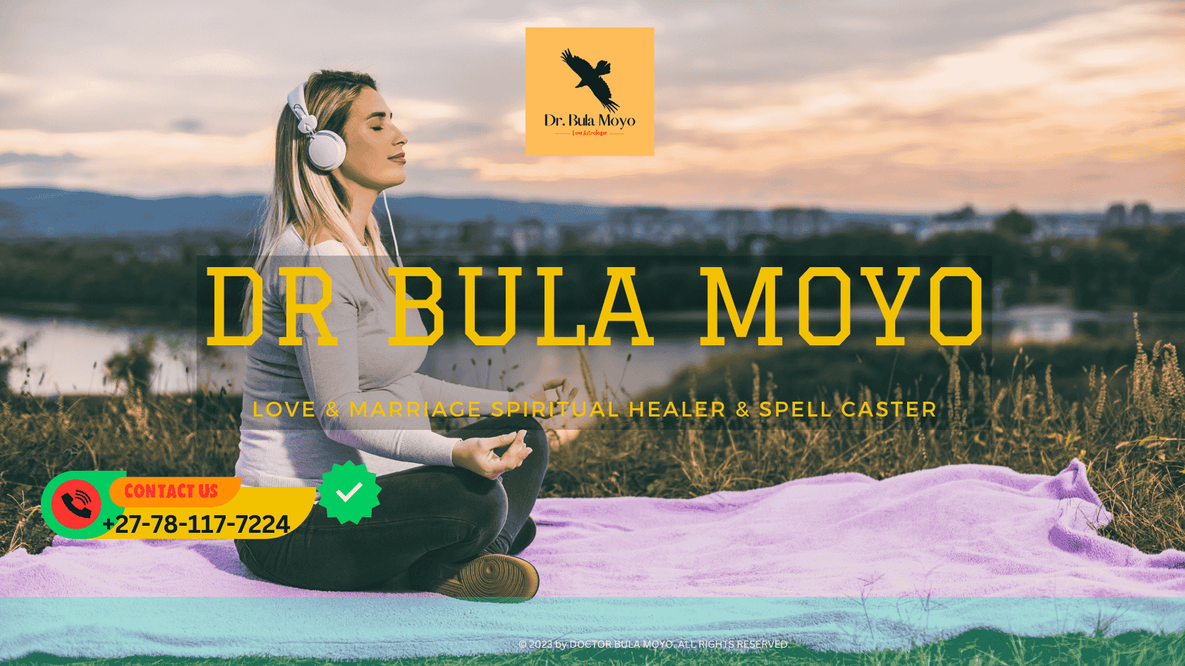 A woman meditating with headphones, listening to 528 Hz love frequencies (2)