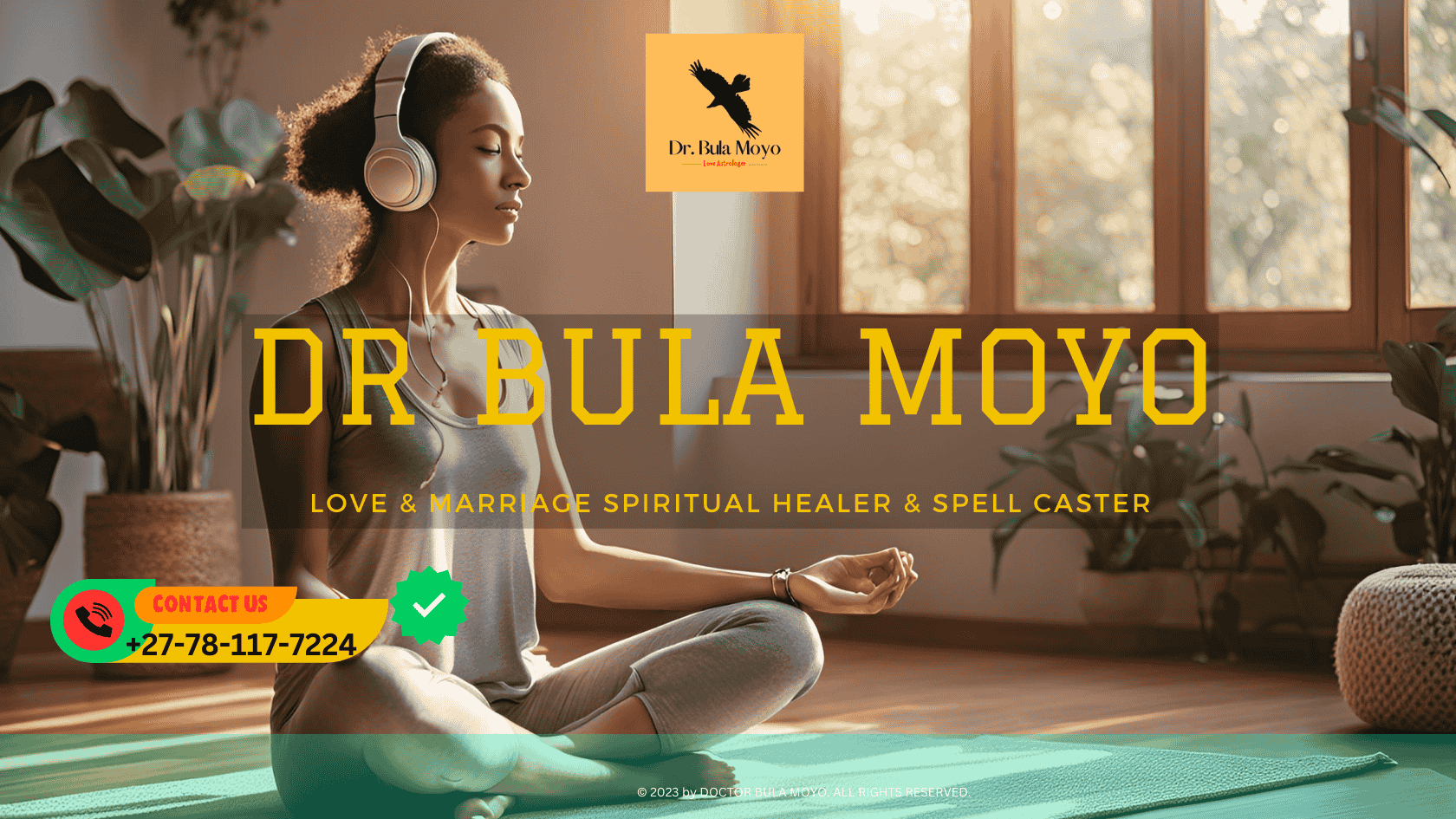 A woman meditating with headphones, listening to 528 Hz love frequencies