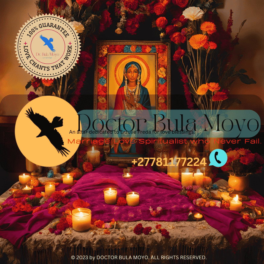 An altar dedicated to Erzulie Freda for love blessings.