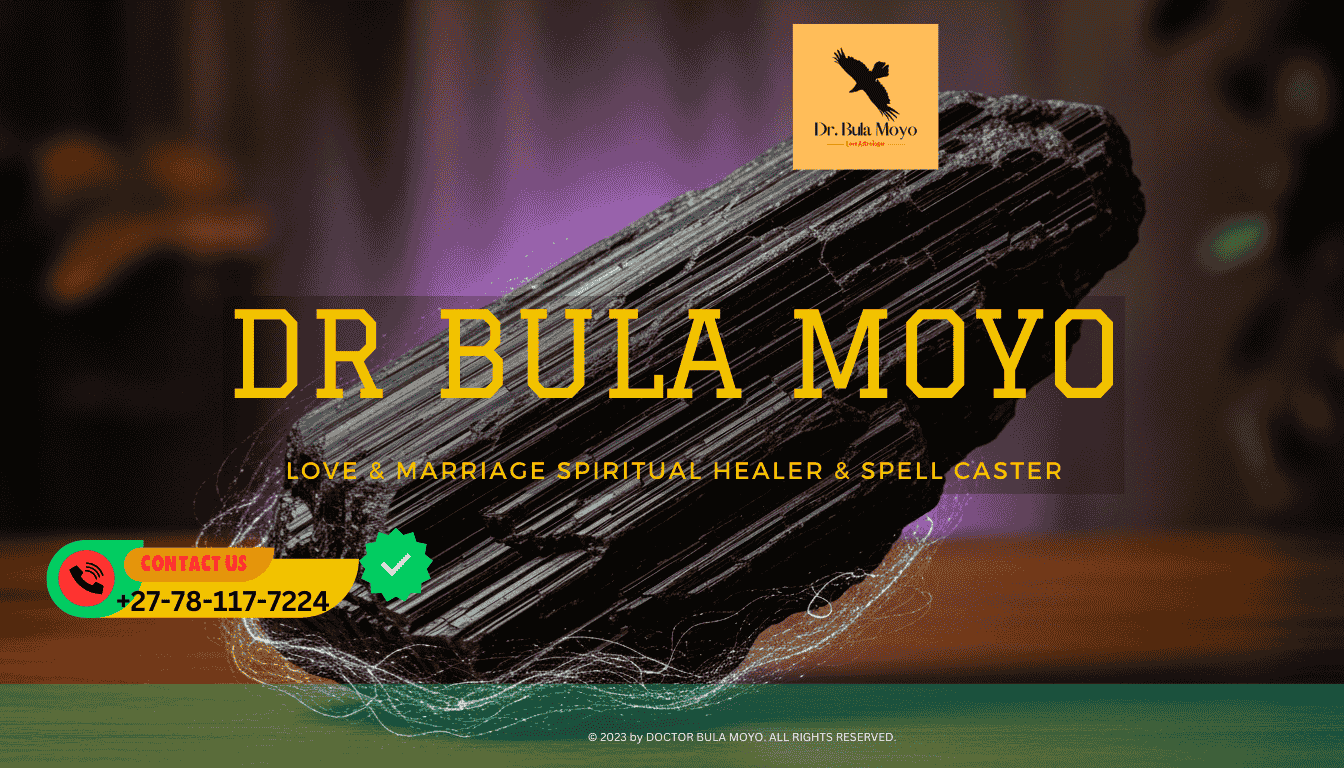 Black tourmaline crystal used for spiritual protection against draining energy.