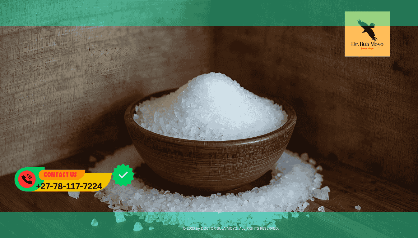 Bowl of sea salt placed in the corner of a room to absorb bad vibes and spirits. (1)