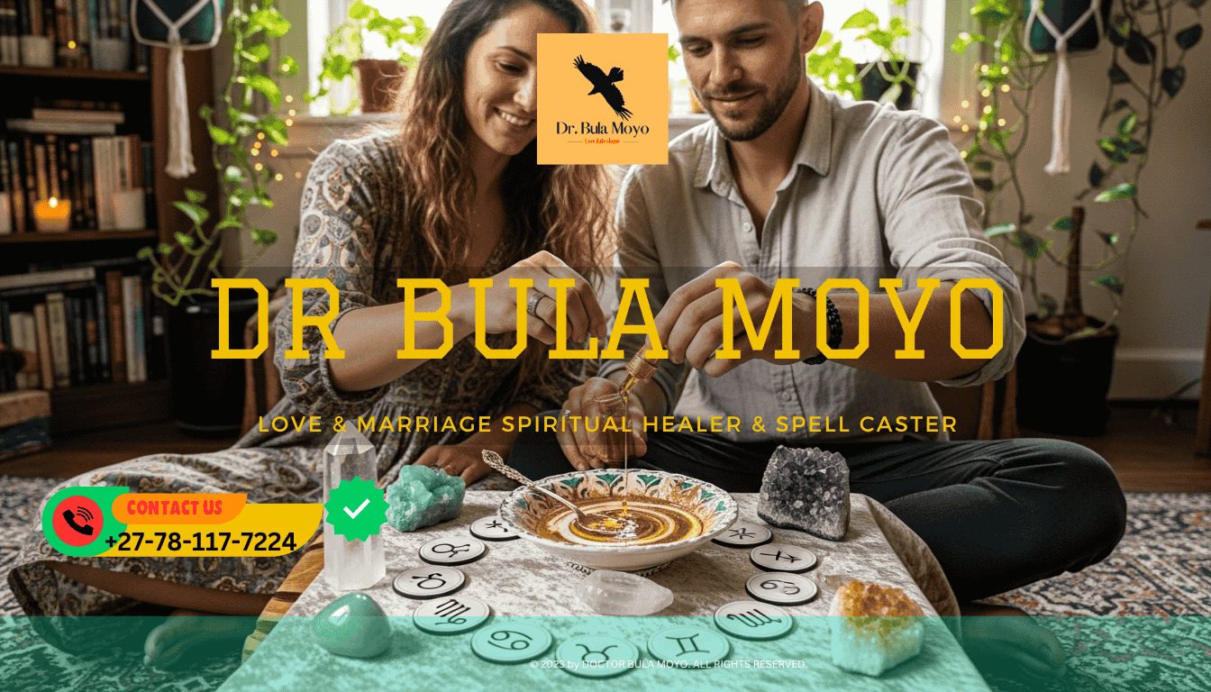 Couple performing a zodiac compatibility spell using honey, cinnamon, and crystals for prosperity alignment.