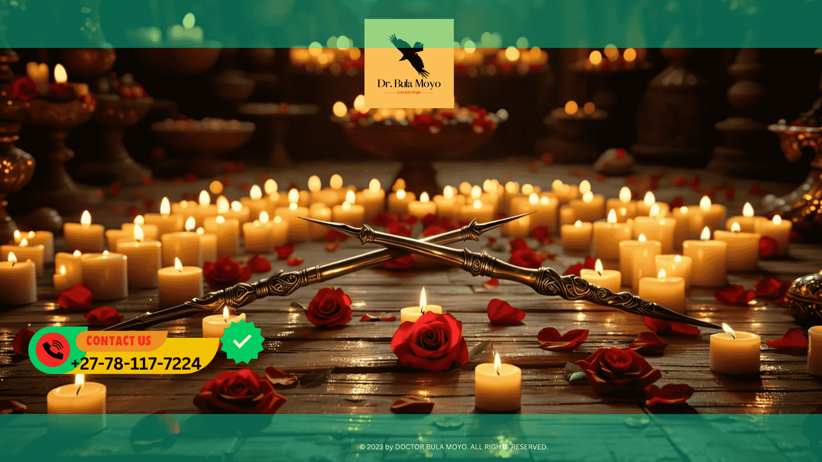 Dowsing rods crossing in front of a candle-lit altar with love symbols.