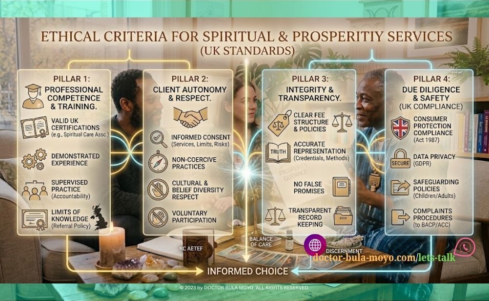 Ethical criteria for choosing spiritual relationship and prosperity services in the United Kingdom