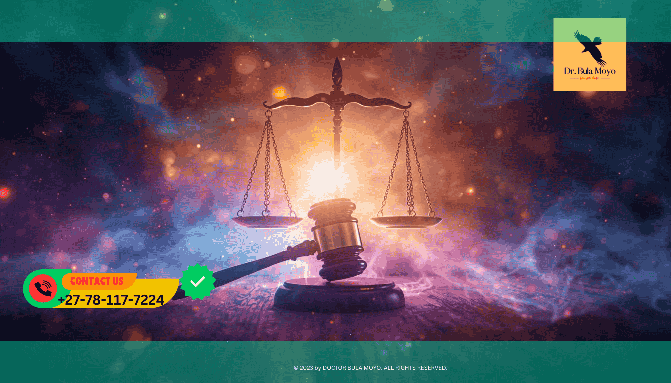 Gavel and Scales of Justice Spiritual rituals to win court cases and legal battles