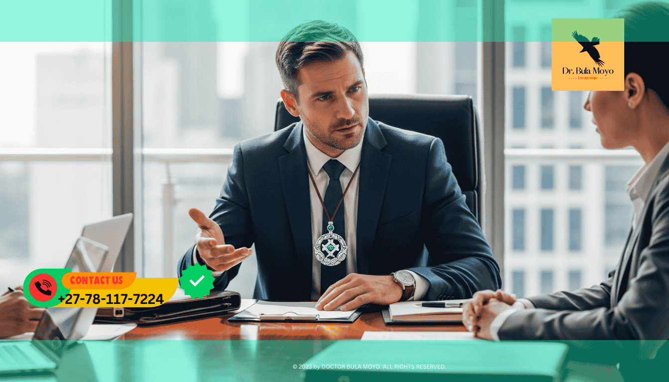 In Business meeting, Businessman wearing a spiritual success talisman during a negotiation