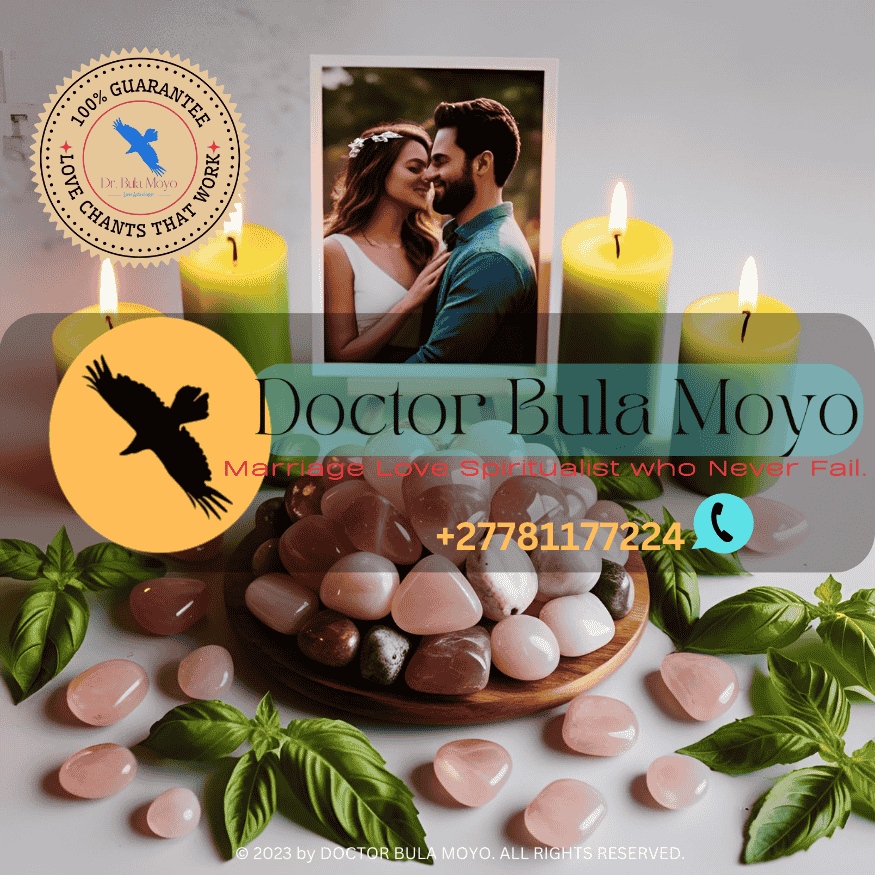 Love altar with rose quartz, basil, green candles, and romantic couple photo (1)