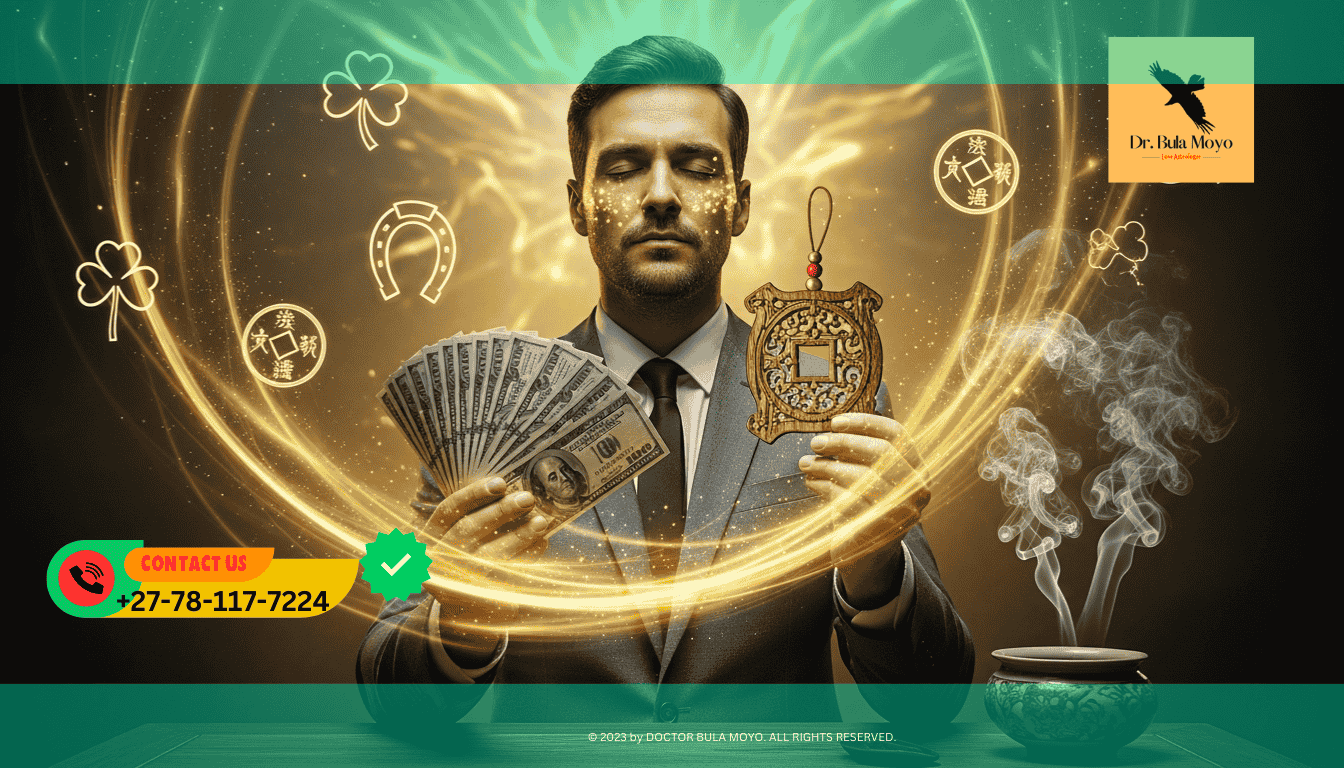 Man in suit holding money Spiritual rituals to unlock business luck and attract prosperity
