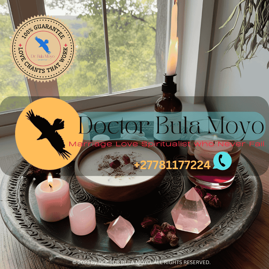 Ritual altar under full moon with candles, moonwater, and rose quartz