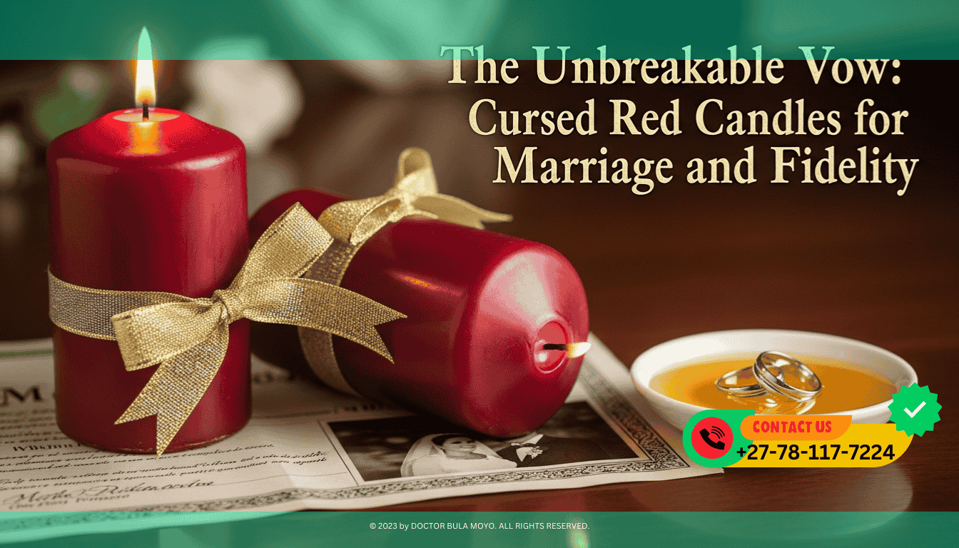 Two red candles tied together at the base with a gold-colored ribbon. They are placed on top of a marriage certificate or a wedding photo. (1)