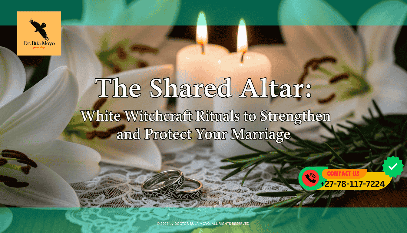 Two silver rings resting on a piece of white lace, surrounded by fresh white lilies and a sprig of rosemary. A single white candle with two wicks (unity candle) burns brightly in the center.